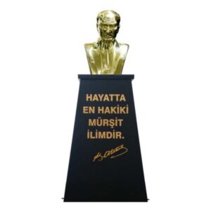 Atatürk Büstü (55cm Pirinç)+ Kaide (100cm) İlkokul Modeli