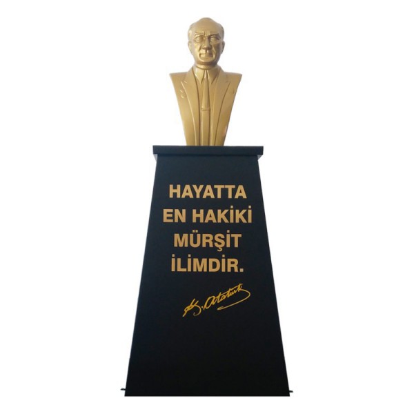 Atatürk Büstü (70cm Alüminyum)+ Kaide (120cm) Lise Modeli 1 Atatürk Büstü (70cm Alüminyum)+ Kaide (120cm) Lise Modeli